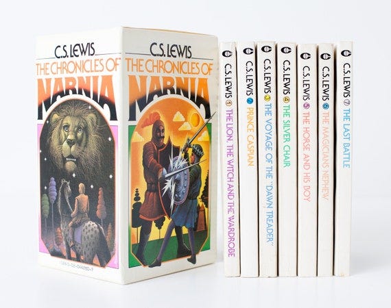 Vintage 1970 Chronicles of Narnia Series Box Set First