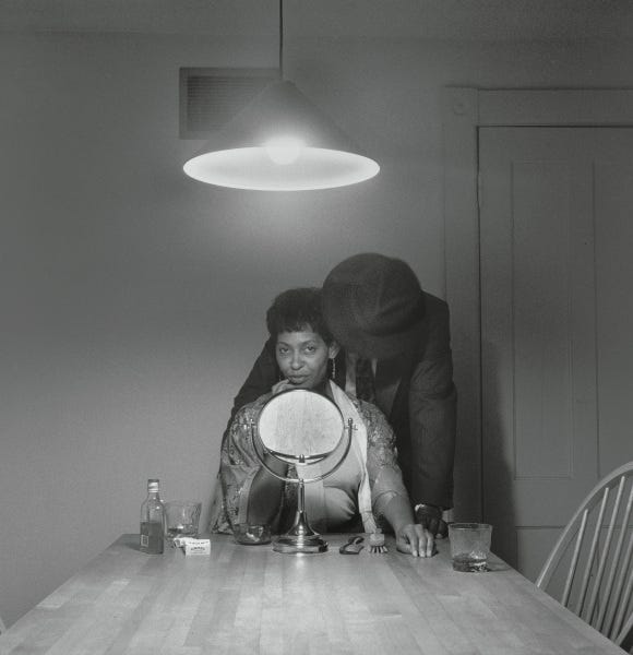 Image result for Untitled - Man Eating Lobster [From the Carrie Mae Weems: Kitchen Table Series], circa 1990