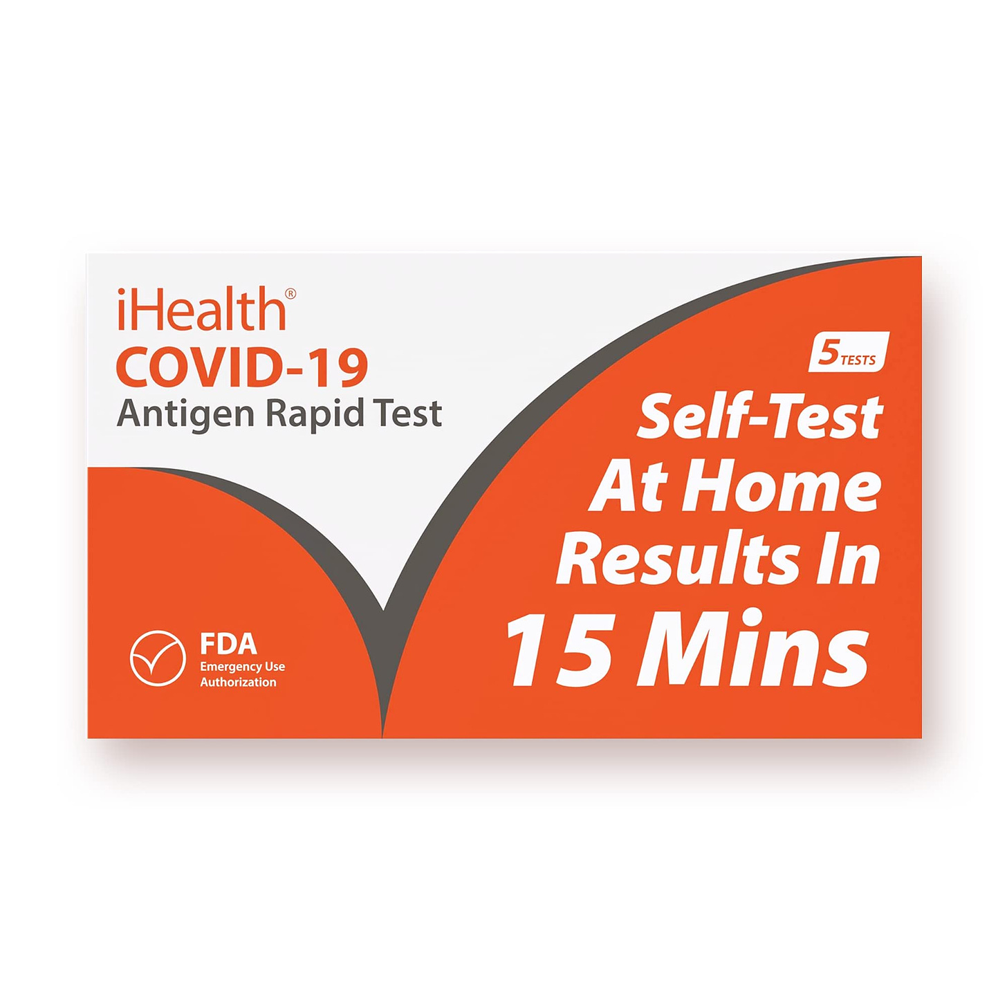 Amazon.com: iHealth COVID-19 Antigen Rapid Test, 5 Tests per Pack,FDA EUA  Authorized OTC at-Home Self Test, Results in 15 Minutes with Non-invasive  Nasal Swab, Easy to Use & No Discomfort : Industrial