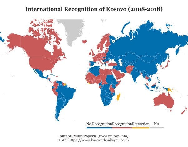 How many countries don't recognize Kosovo as a sovereign nation? - Quora