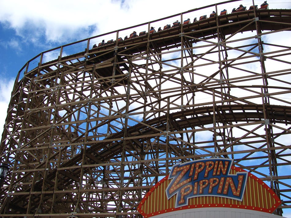 Zippin Pippin roller coaster at Bay Beach Amusement Park