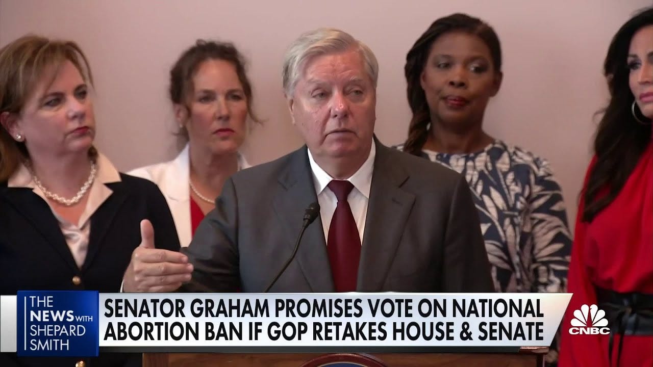 Sen. Lindsey Graham says if GOP takes House & Senate, he'll propose a  nationwide abortion ban - YouTube