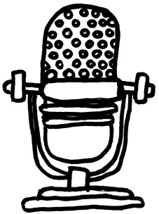 A drawing of a microphone.