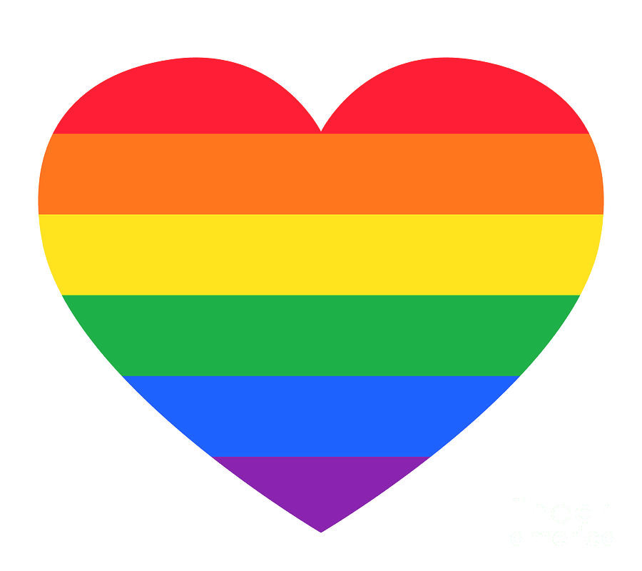 Rainbow Digital Art - Rainbow Heart Pride by Noirty Designs