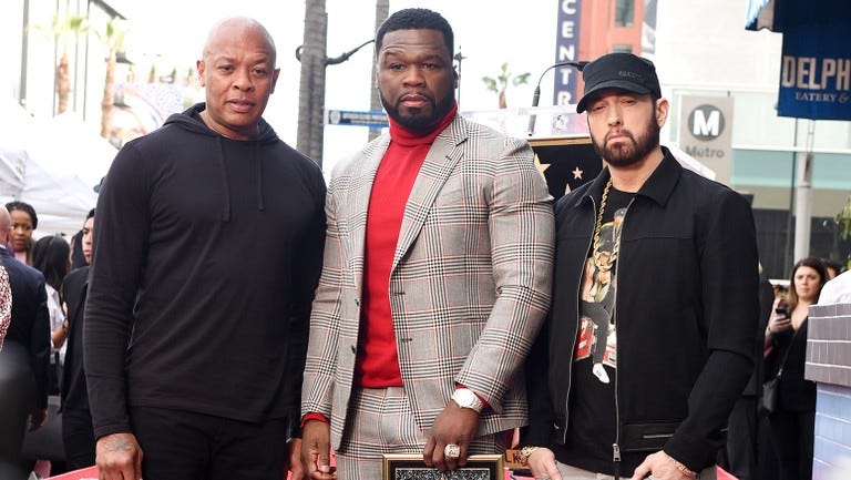 At 50 Cent Walk of Fame Ceremony, Eminem Jokes 'It's Much More Fun to Be  His Friend Than His Enemy' | Billboard