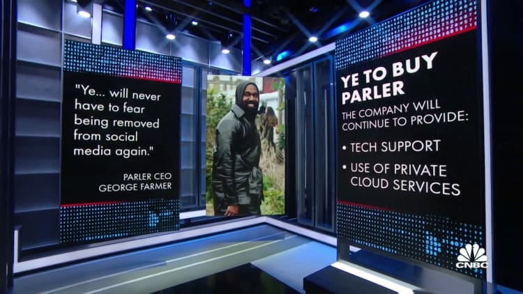 Kanye West agrees to buy Parler, company says