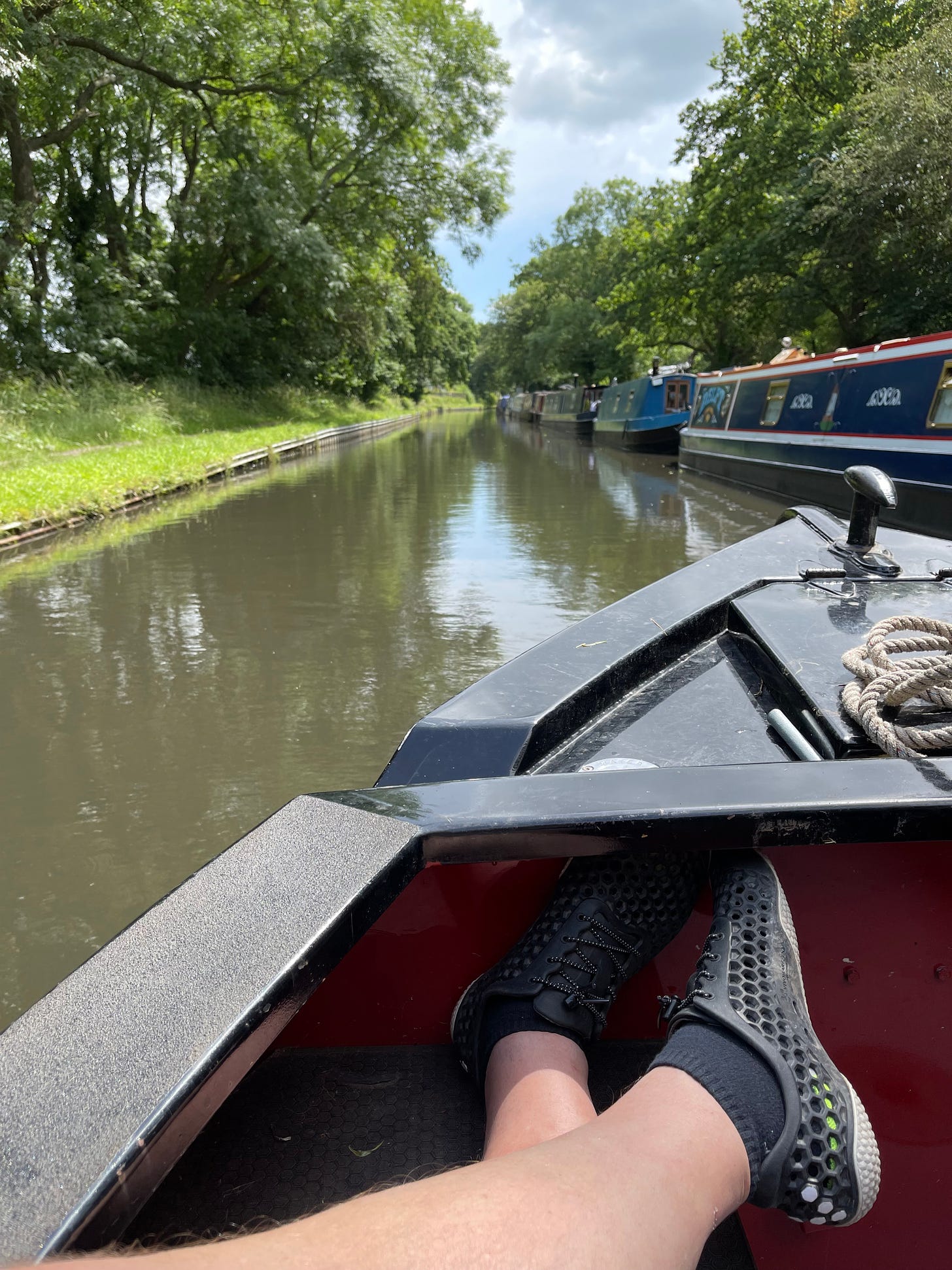 Lazing on the canal boat