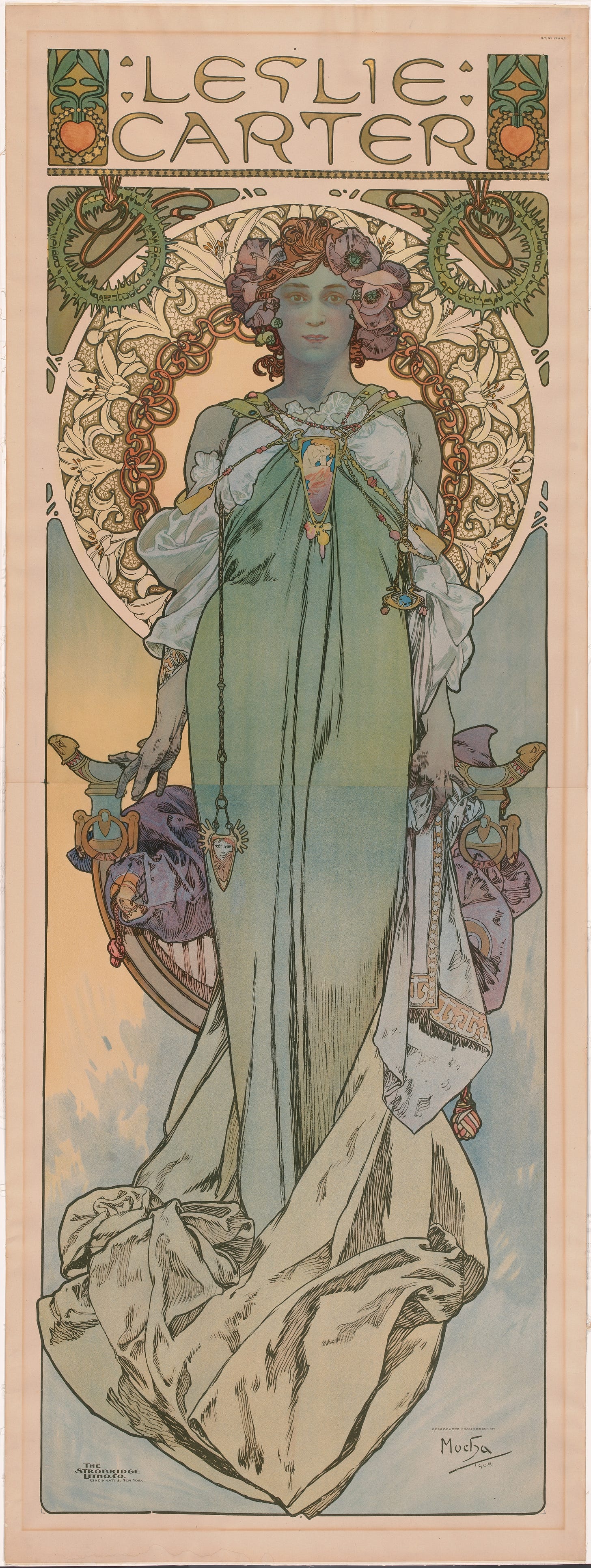 Leslie Carter (1908) by Alphonse Mucha
