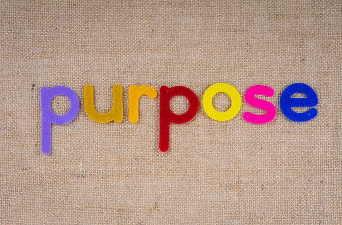 Free Colorful Cutouts Of The Word Purpose Stock Photo