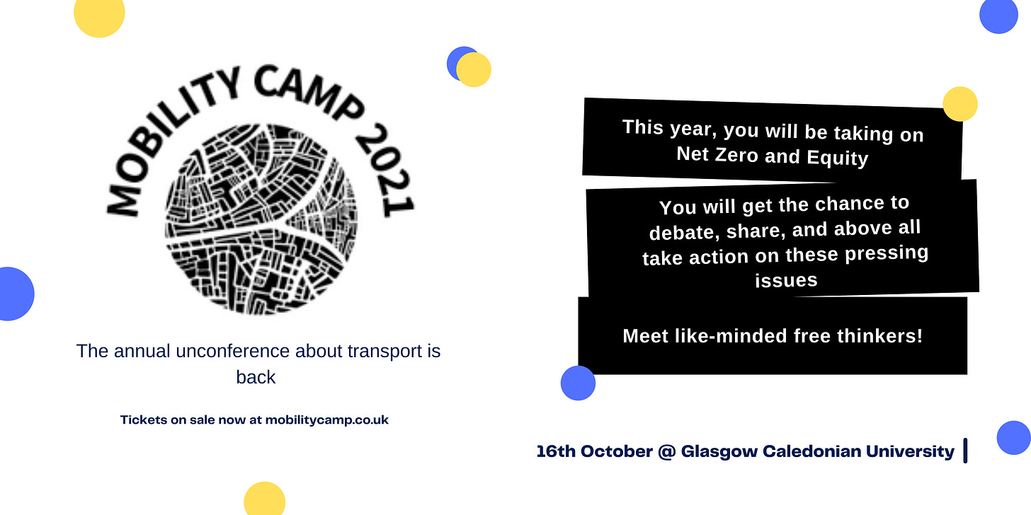 Mobility Camp is taking place on 16th October at Glasgow Caledonian University. Sign up at www.mobilitycamp.co.uk