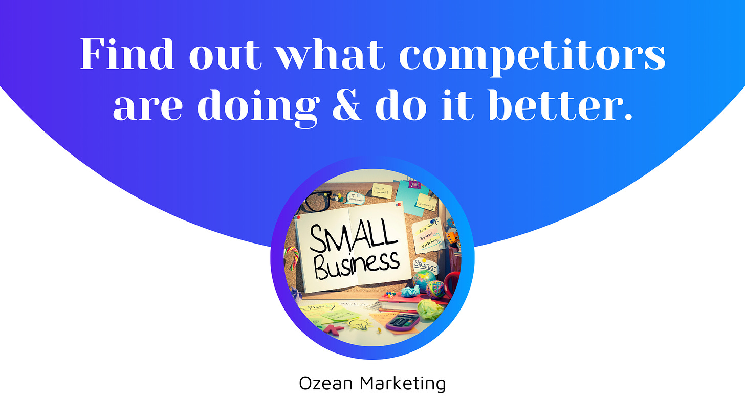 Find out what competitors are doing & do it better.