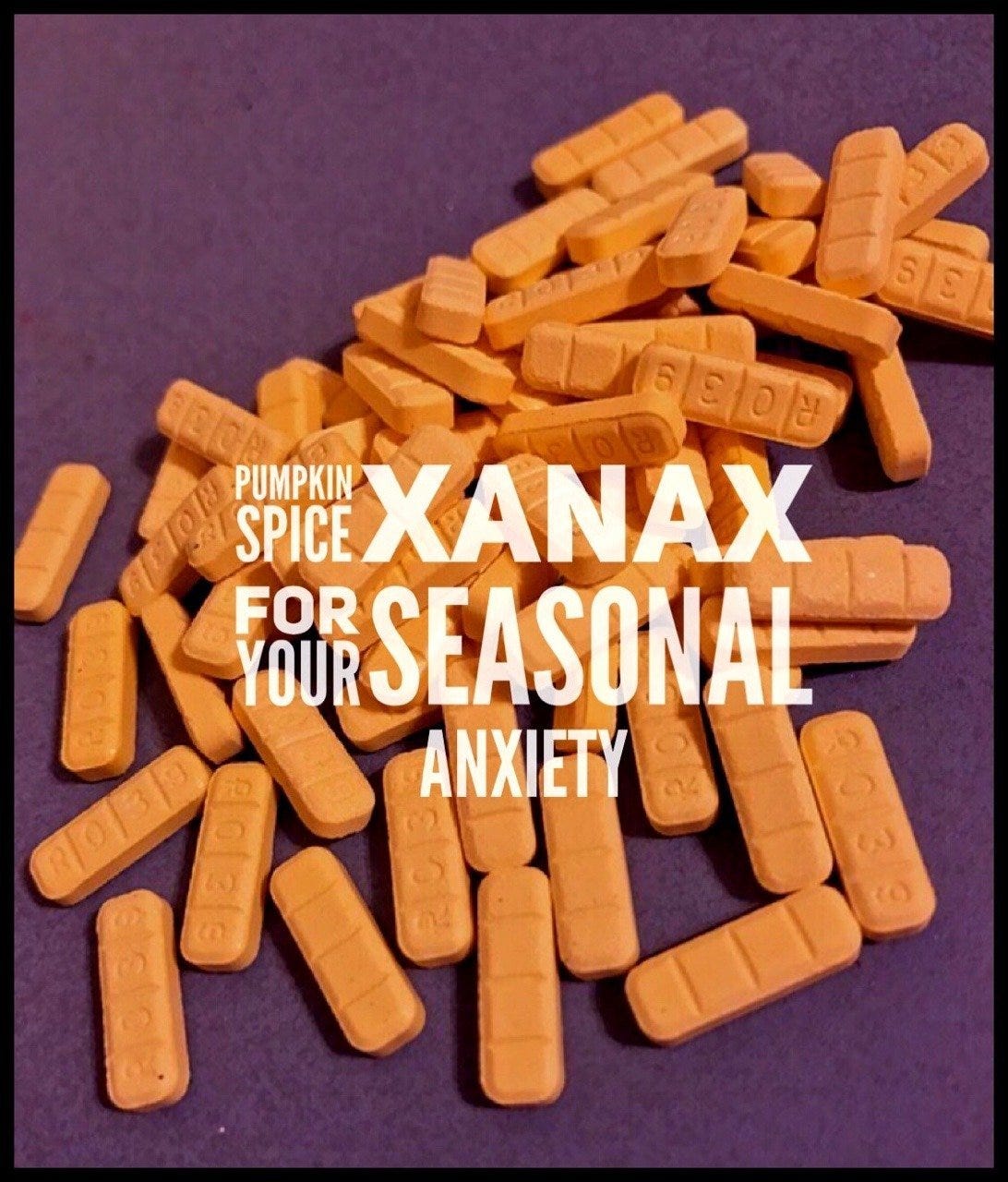 a photo of orange Xanax pills