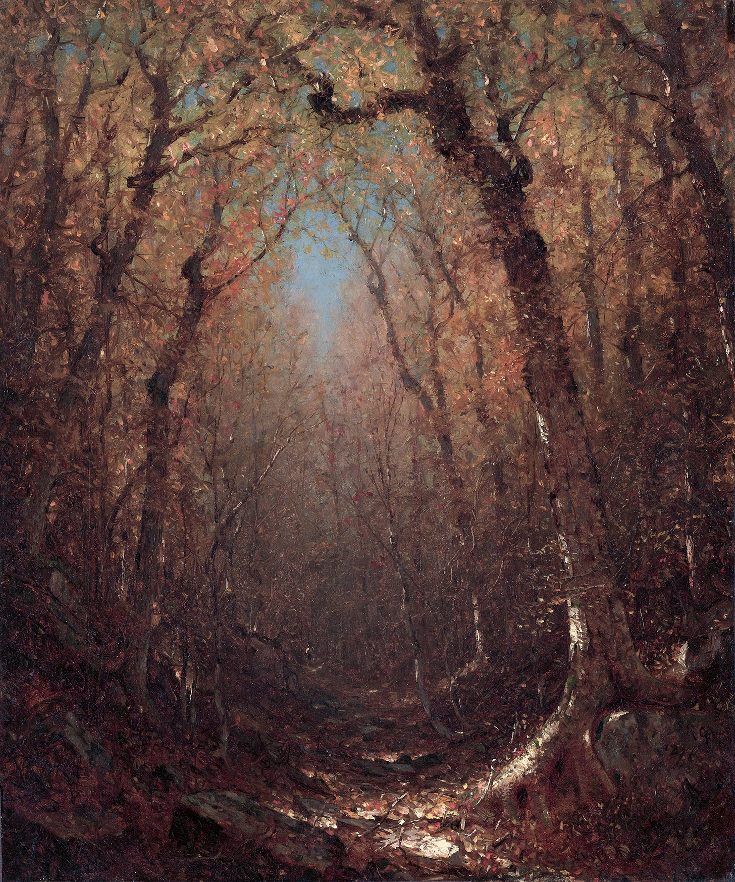Autumn, a Wood Path (1876) by Sanford Robinson Gifford (American, 1823-1880).