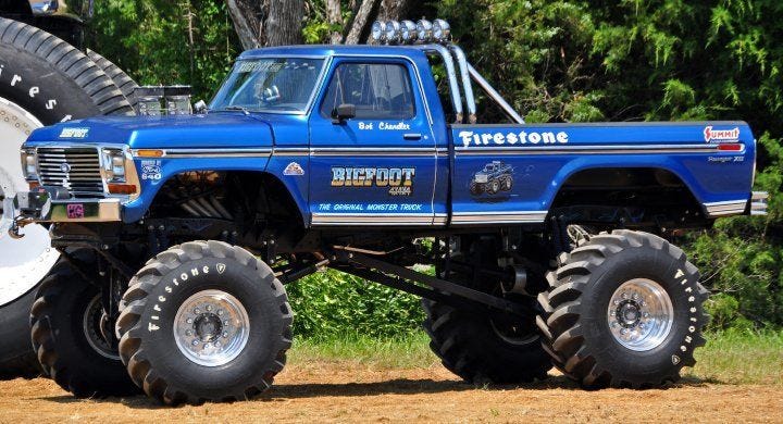 Bigfoot 1 Monster Truck | Classic pickup trucks, Monster truck cars, Ford  trucks
