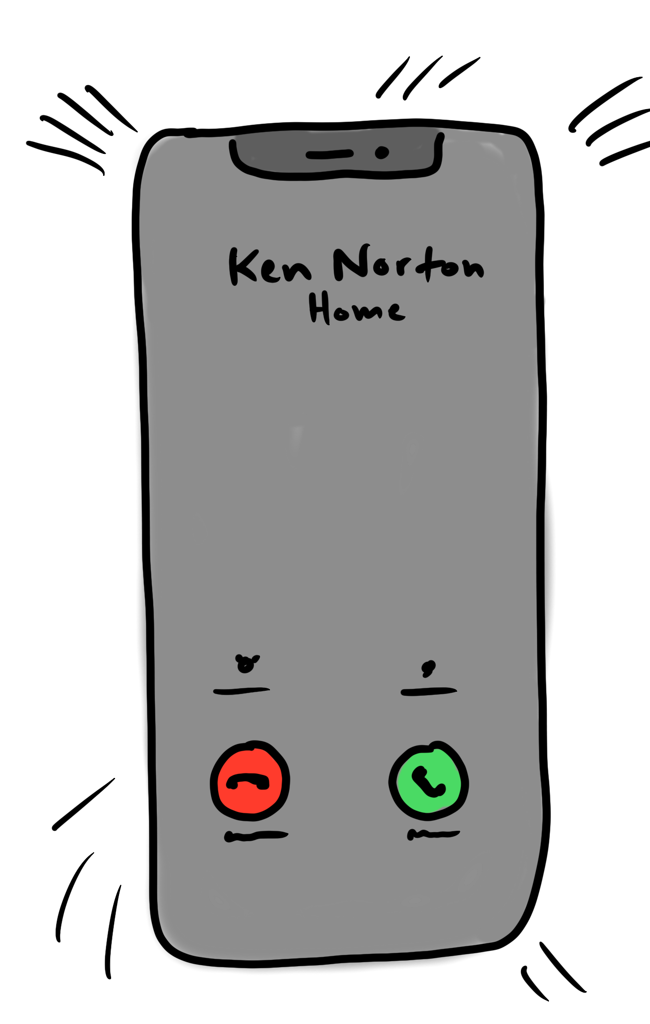 Sketch of a phone ringing