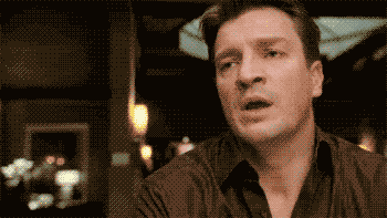 a GIF of Mal Reynolds of Firefly being rendered speechless