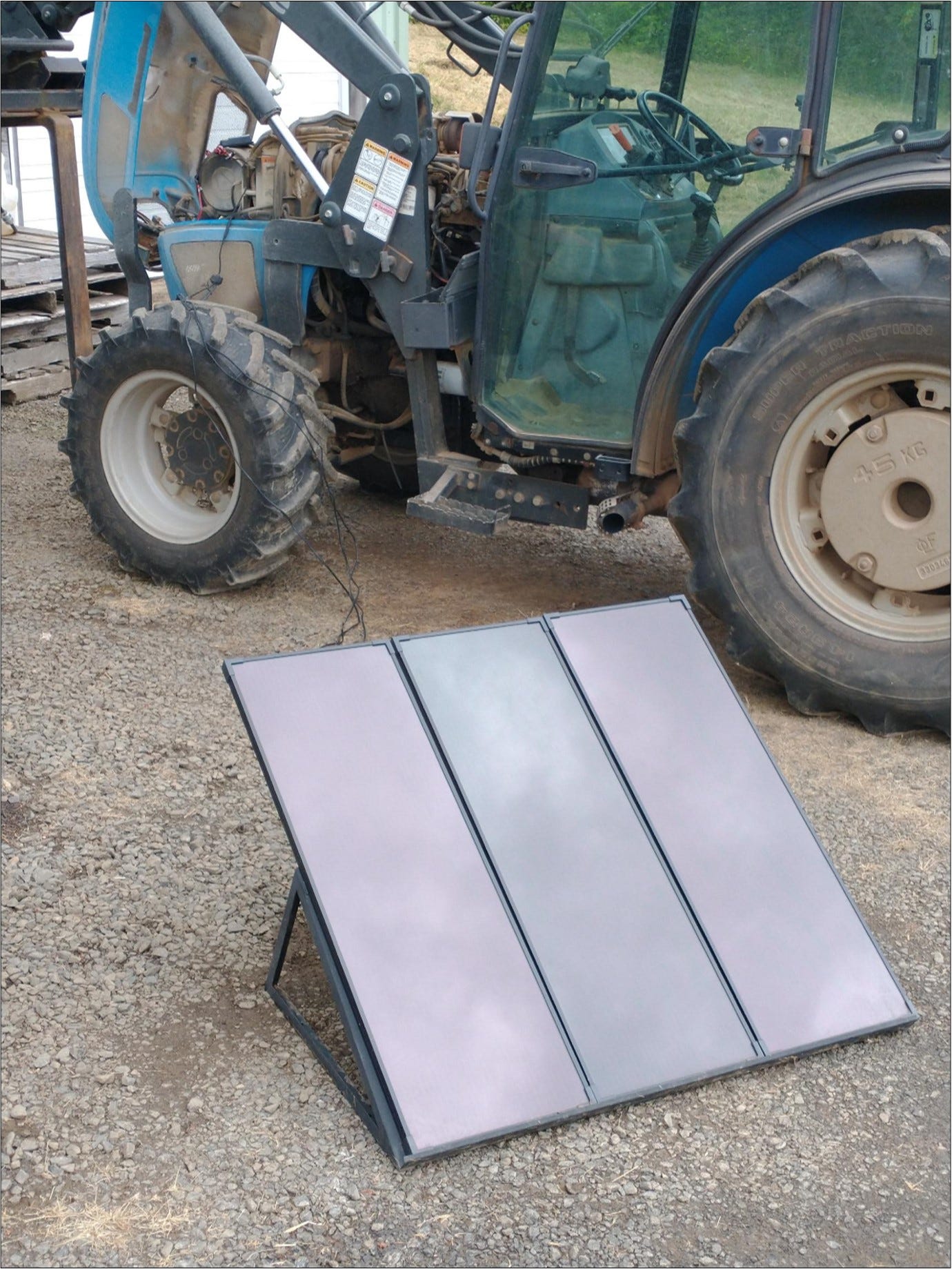 Solar powered tractor.
