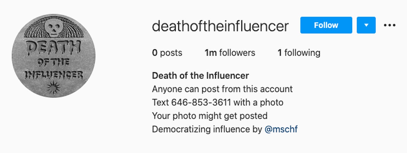 Here's your chance to post to an Instagram account with a million followers