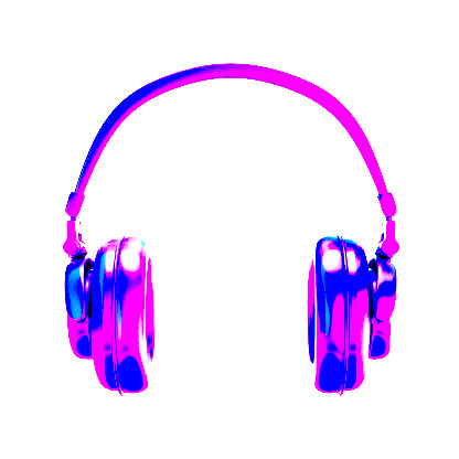 neon pink and blue headphones