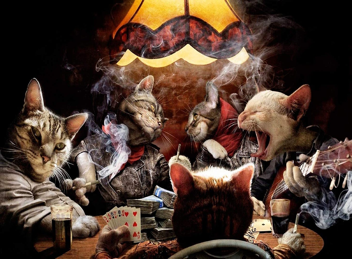 Amazon.com: Cats Playing Poker Singing Smoking Funny Poster Wall Art  Picture Home Decor 13x19: Posters & Prints