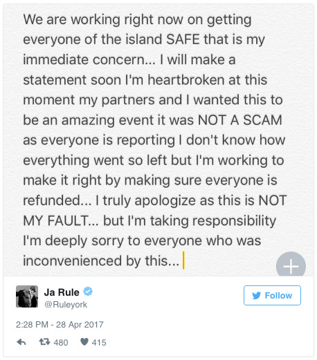 Ja Rule Apologizes for Fyre Festival Disaster, Says It Was “NOT A SCAM”
