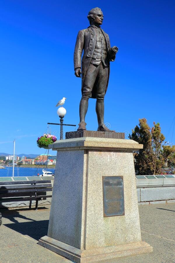 Statue Of Captain George Vancouver Stock Photo - Image of canada ...