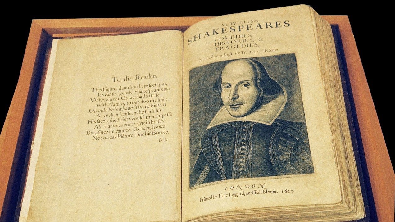 Photograph of Shakespeare manuscript