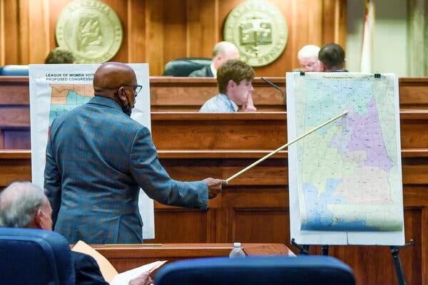Rodger Smitherman, a Democratic state senator in Alabama, at a special session on redistricting this month. Republicans in the state have shored up G.O.P.-held congressional districts.