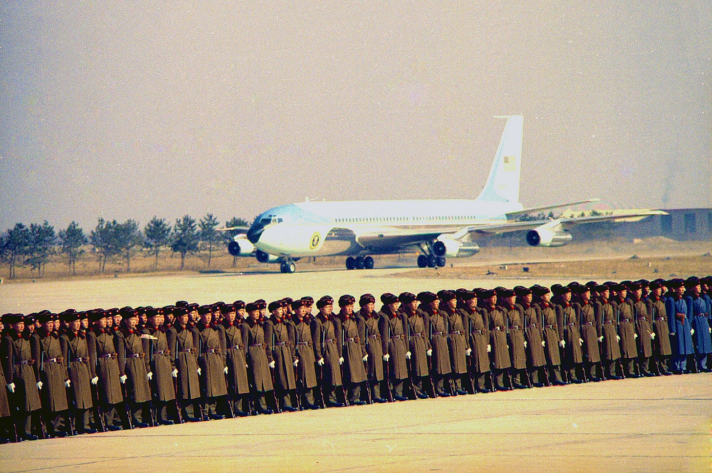 Arrival of Air Force One in Peking - NARA - 194412.jpg