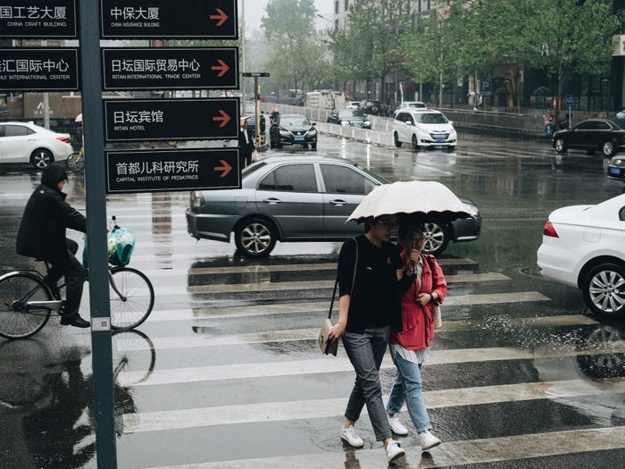 china beijing street crosswalk people