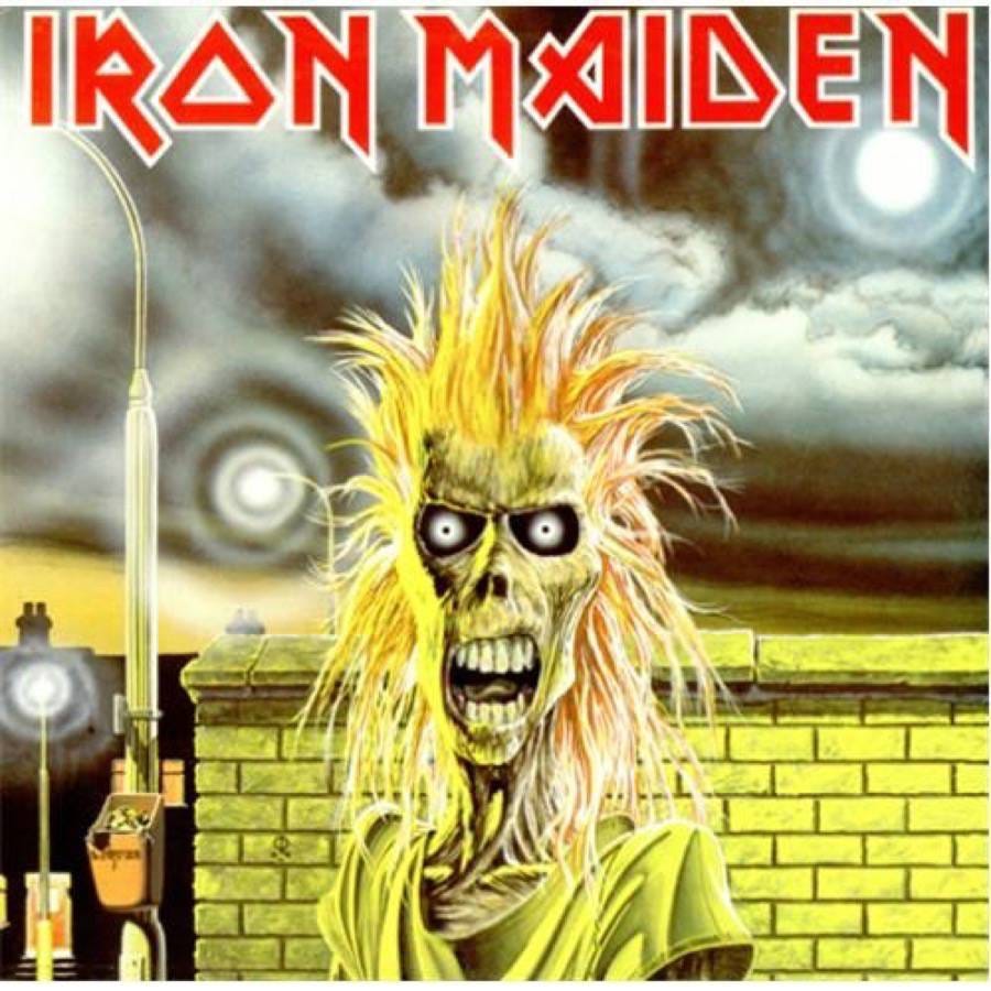 A capa do álbum de estréia do Iron Maiden, homônimo, de 1980.