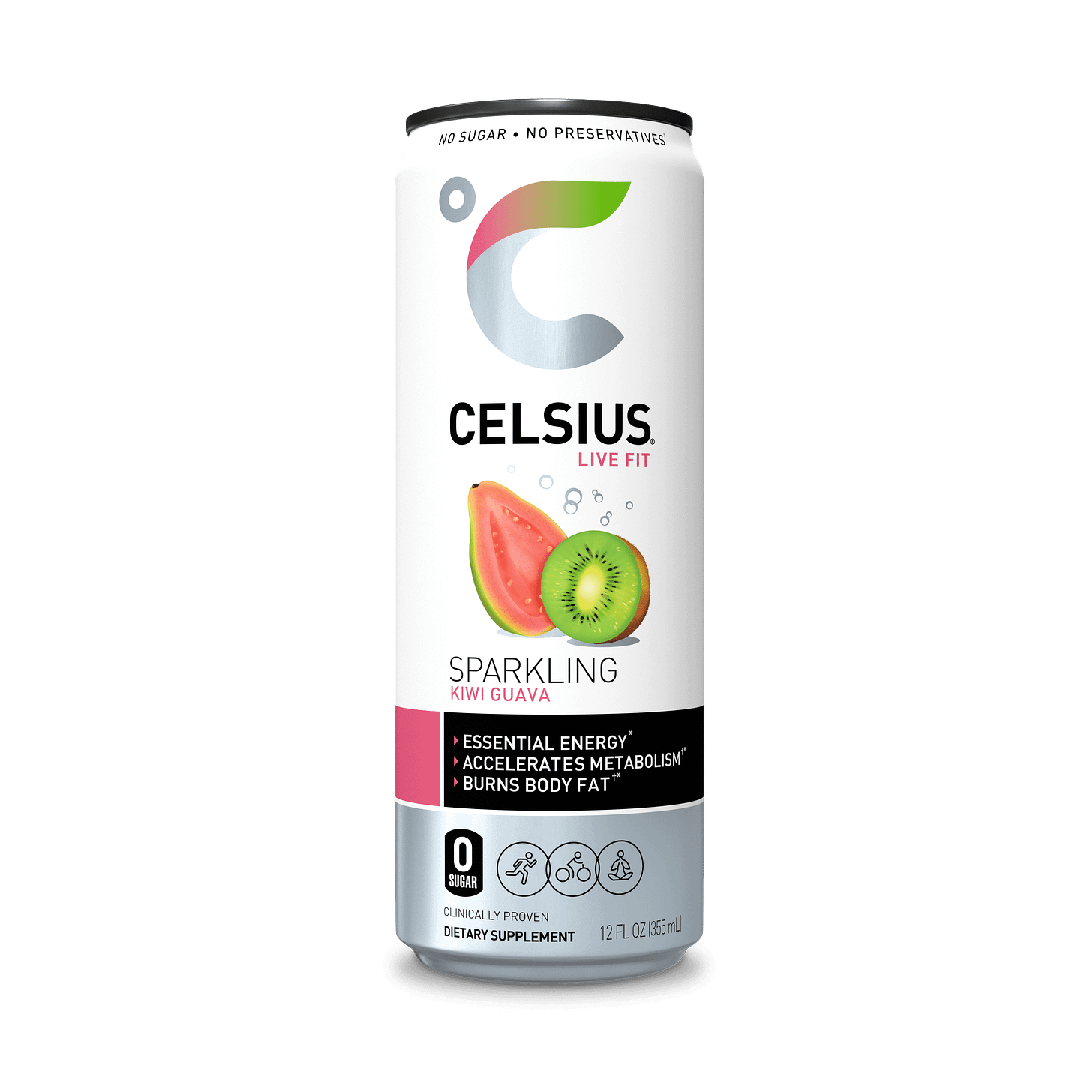 Celsius Sparkling Energy Drink No Sugar or Preservatives Strawberry Guava  (12 Drinks, 12 Fl Oz. Each) - Walmart.com