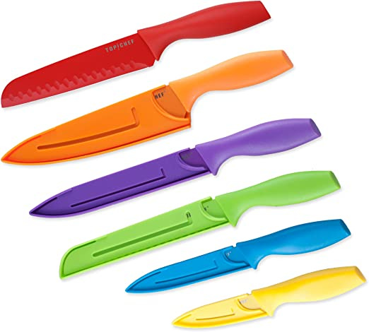 Amazon.com: Top Chef 6-Piece Professional Grade Colored Knife Set ...