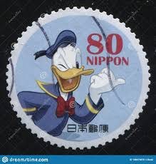 Stamp Donald Duck winking editorial photo. Image of japan - 138673876
