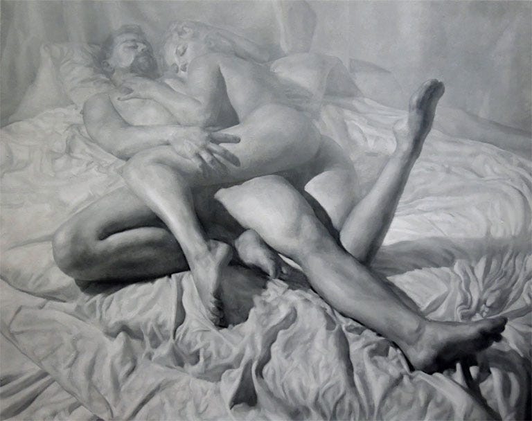 Newberry, Arabesque Heterosexual Couple, oil on canvas, 48x60"