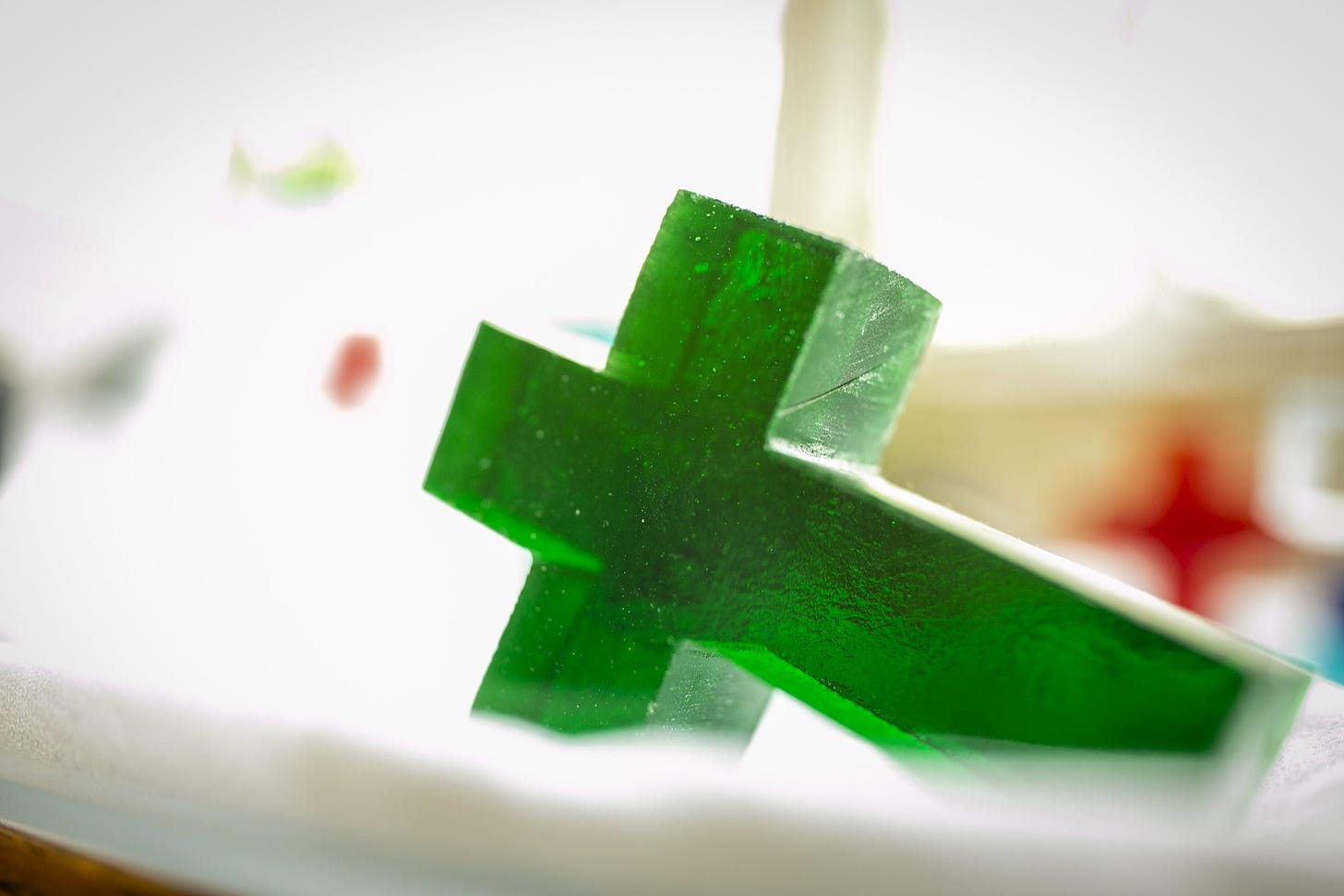 green glass cross
