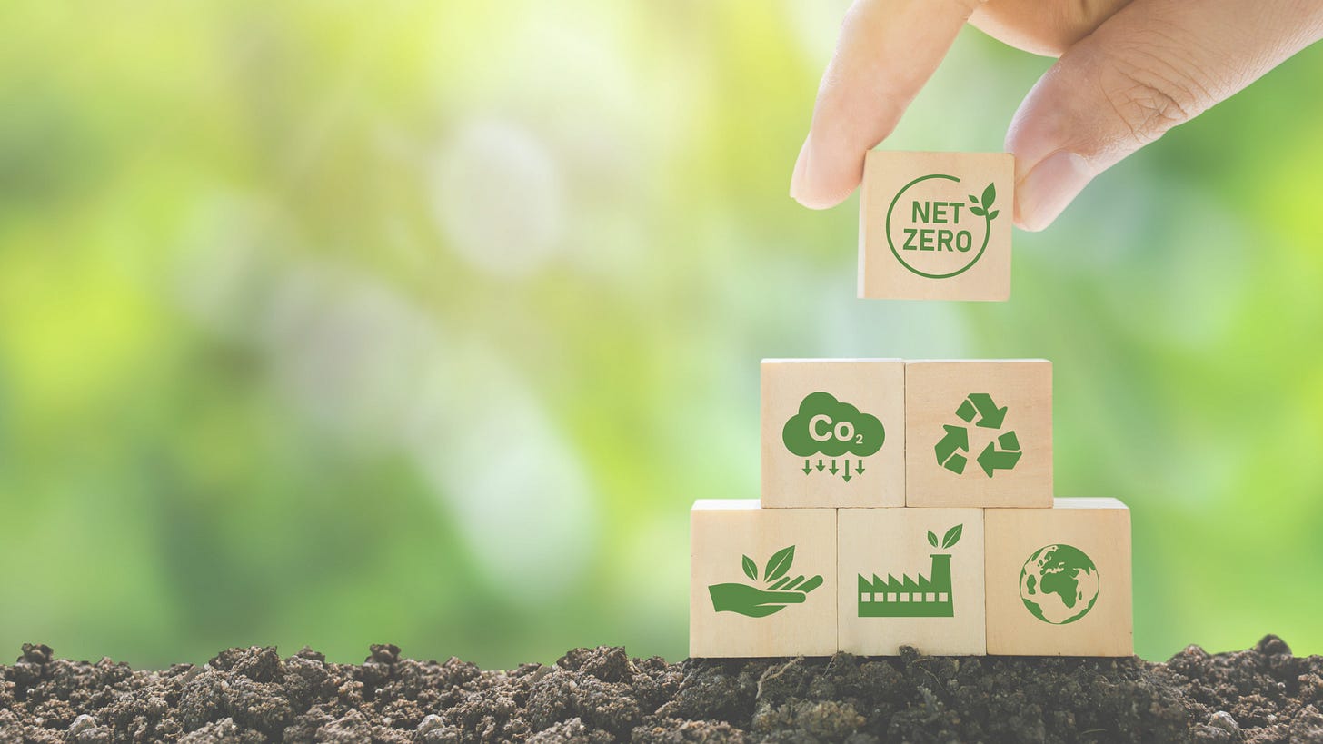 Wooden blocks with sustainability symbols