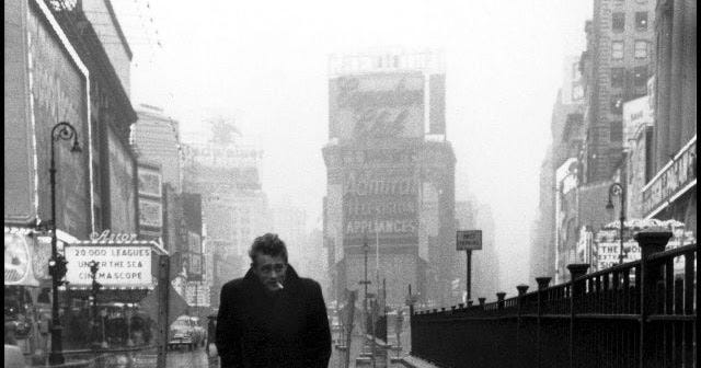The Iconic Photo of James Dean, Alone in the Rain, in the Middle of Times  Square, 1955 ~ Vintage Everyday