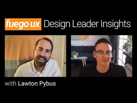 A video preview of an interview of Lawton by Alex at Fuego UX