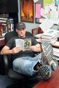 Chizmar in his office. What a great job. 