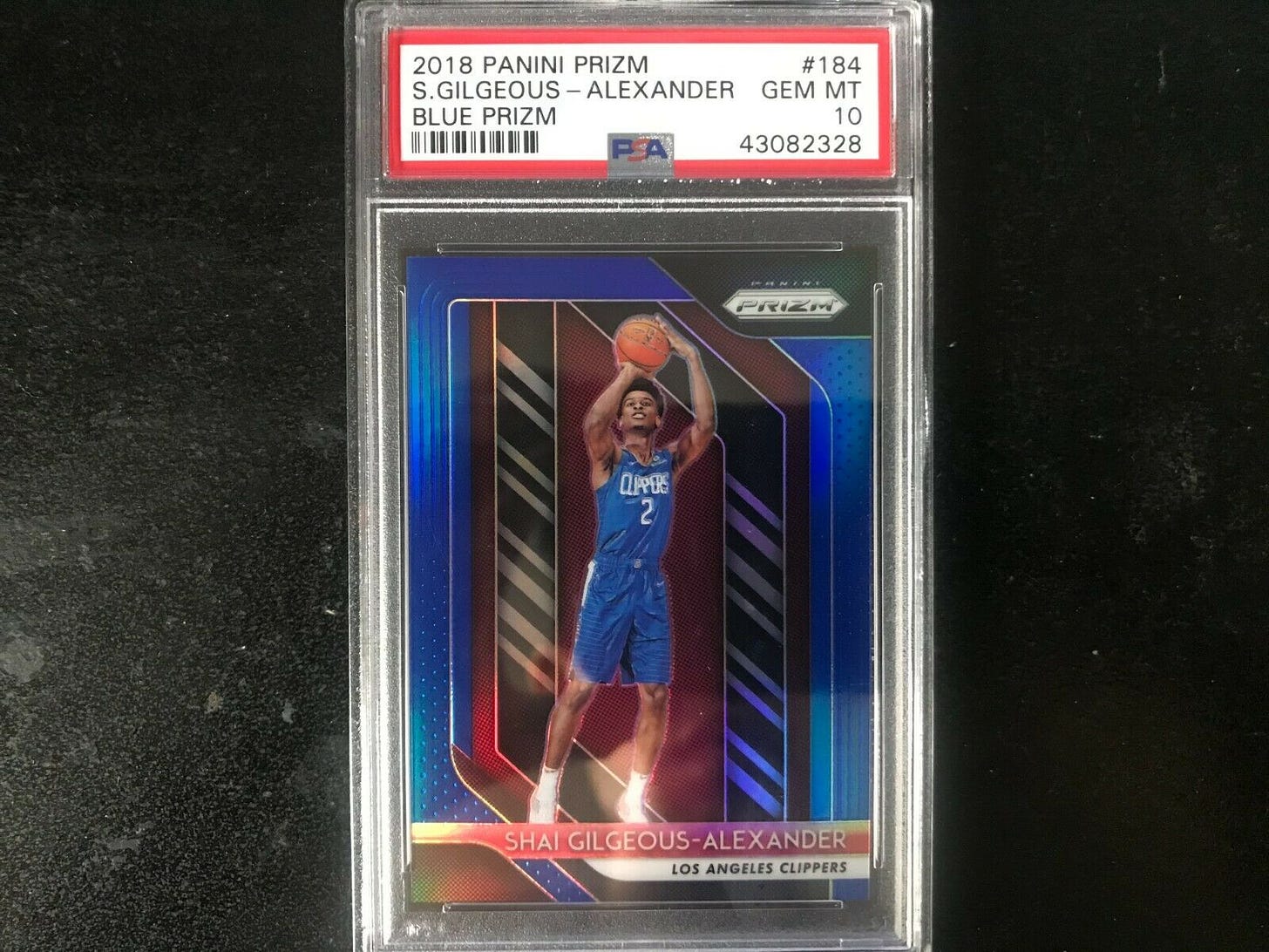 Image 1 - 2018-19 Panini Blue Prizm Blue 184 SHAI GILGEOUS-ALEXANDER /199 PSA 10 Rookie RC