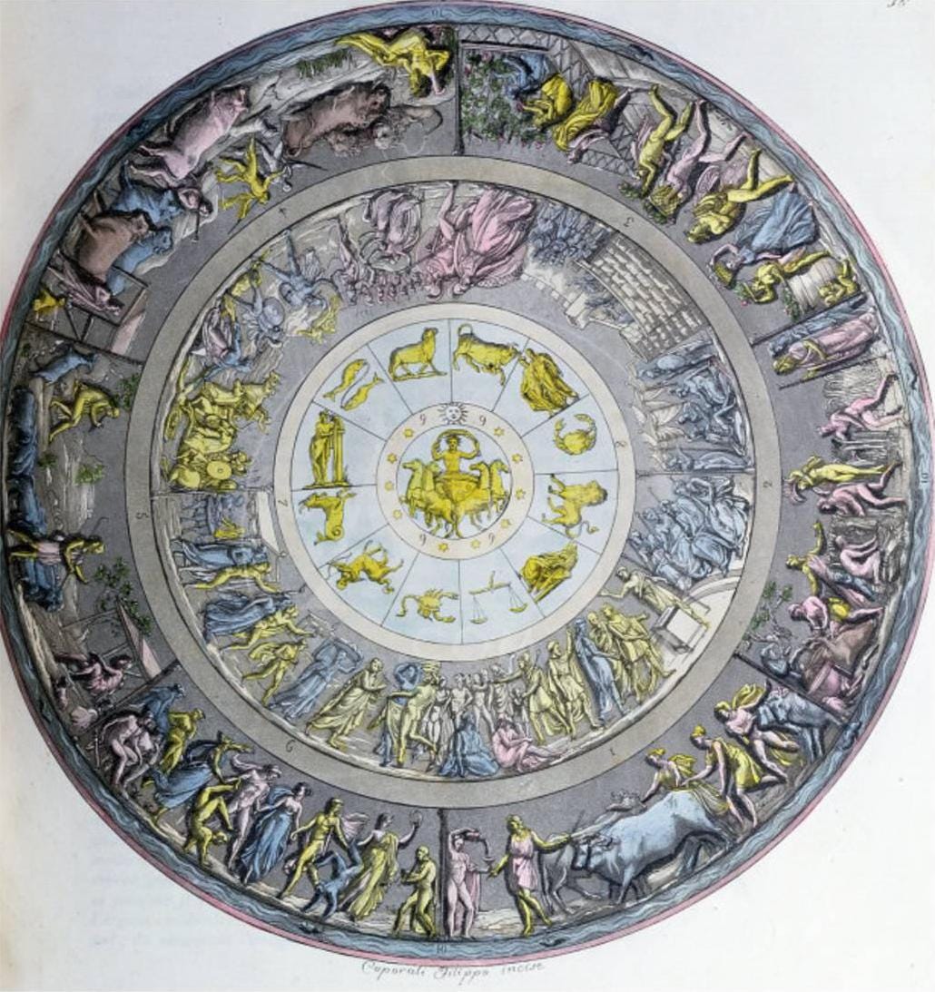 O desenho do escudo tal como interpretado por Angelo Monticelli, em Le Costume Ancien ou Moderne, c. 1820.