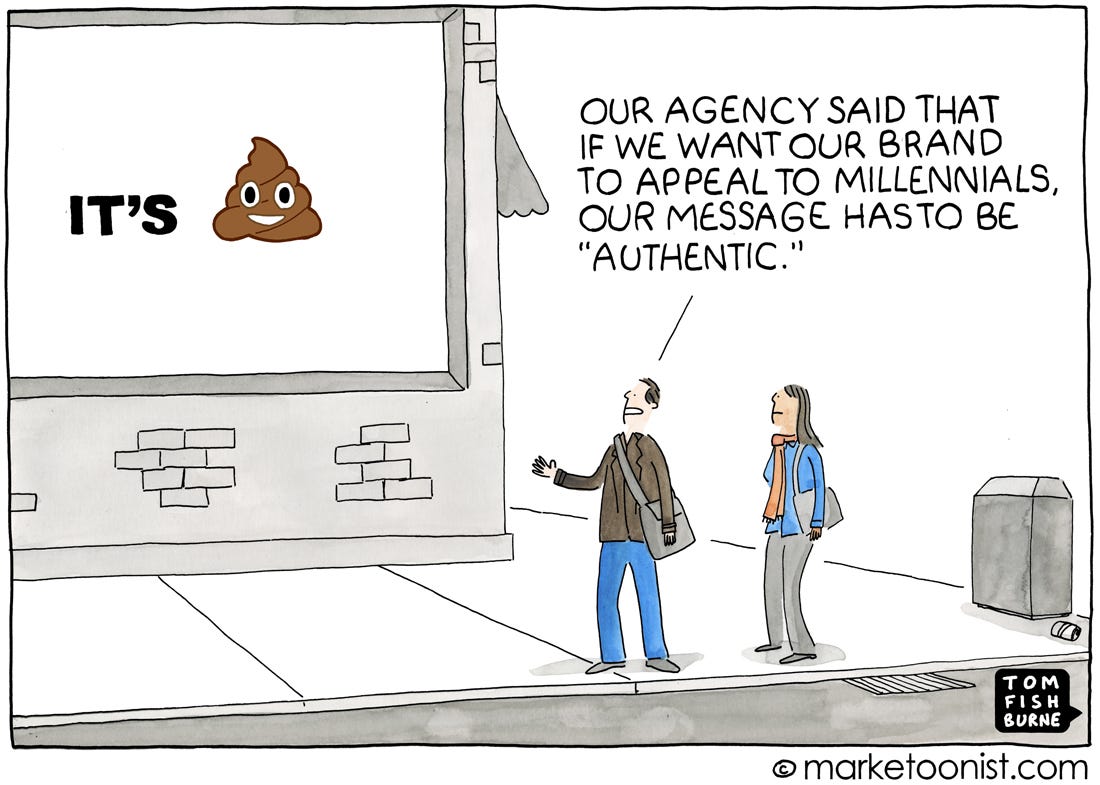 Authentic Marketing cartoon | Marketoonist | Tom Fishburne