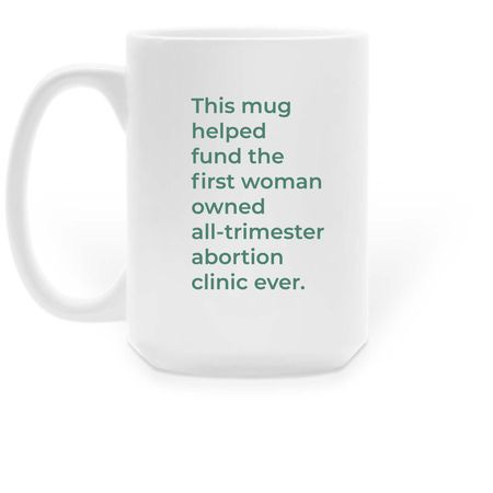 Buy a mug. Fund a clinic., a White Large Coffee Mug (back-view)