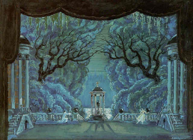 A set design for Papillon by the Ballet Russe by Mstislav Valerianovich  Dobuzhinsky on artnet