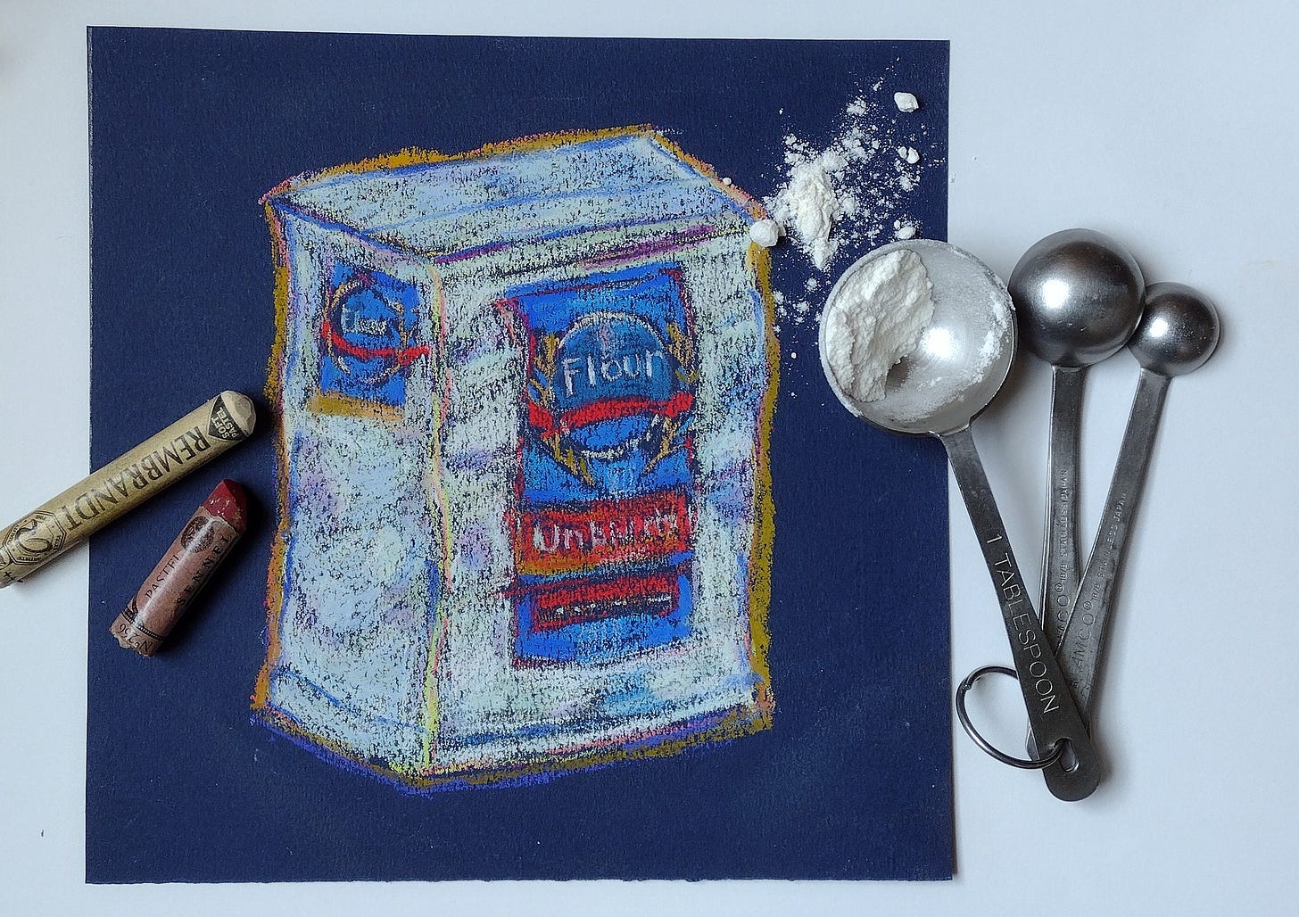 pastel illustration of a bag of flour