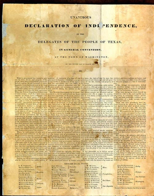Declaration of Independence of Texas, 1836 | TSLAC