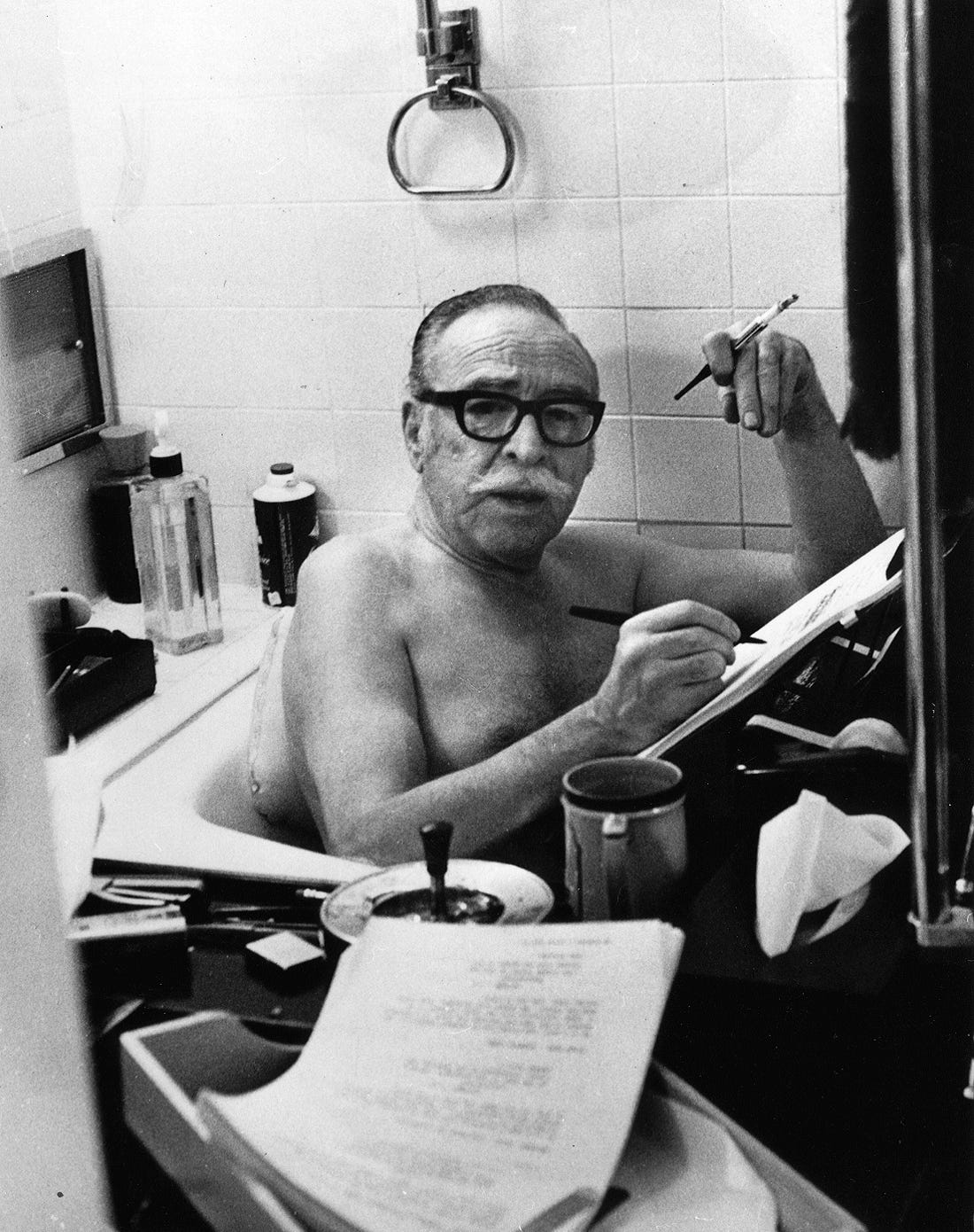 Cryptomnesia: The Physical Writing Process: Dalton Trumbo - Writing in the  Bathtub &amp; the Duality of Screenwriter-Novelist