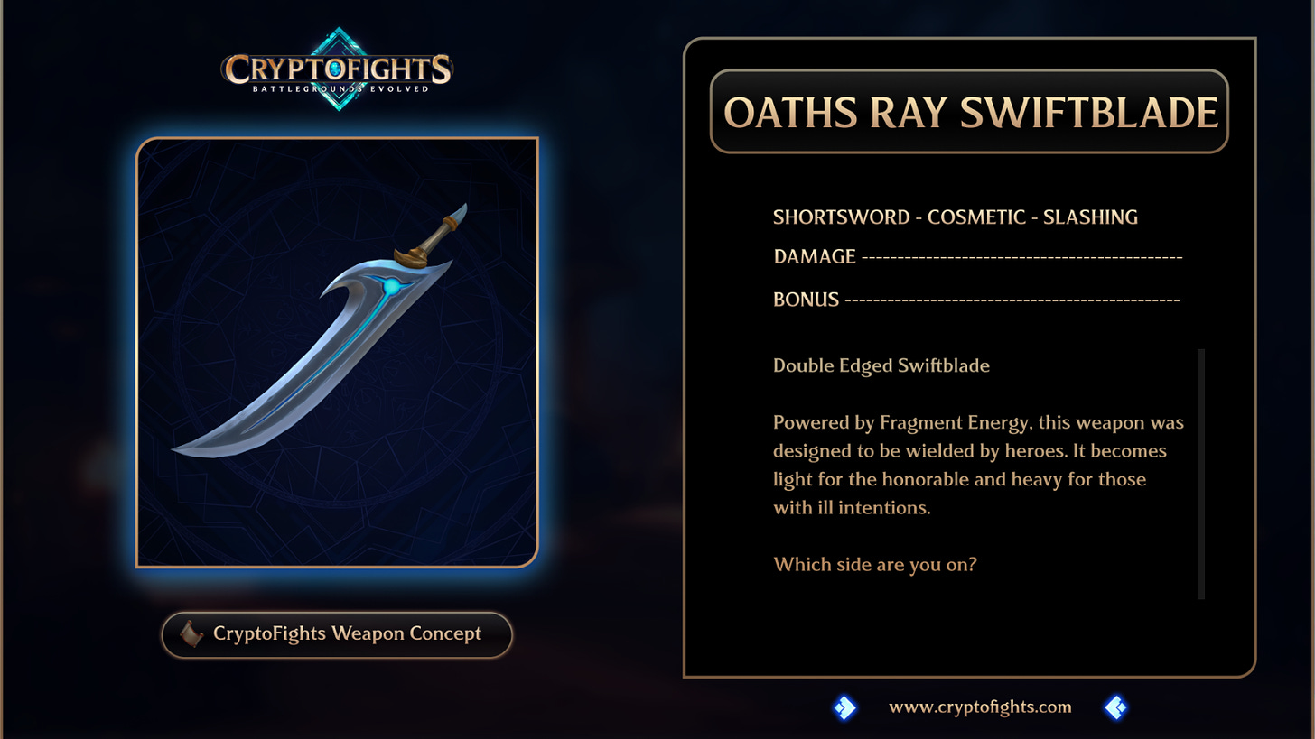 CryptoFights Weapon Concept Oaths Ray Swiftblade