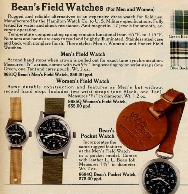 ll bean field watch catalog